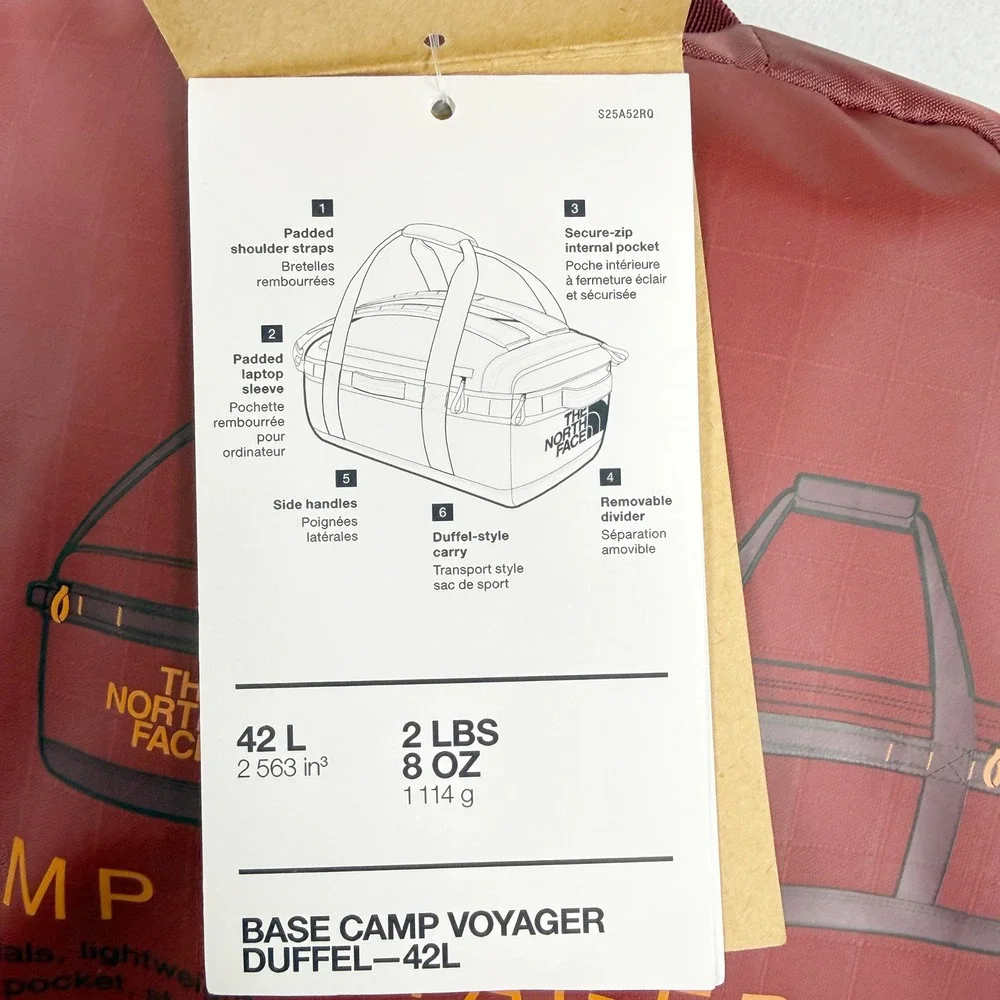 The North Face Base Camp Voyager Duffel 42L Sumac/Iron Brown - NEW